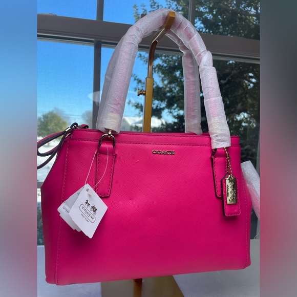 Coach NWT Madison Saffiano Leather Mini Christie Carryall in Pink Ruby - Picture 5 of 16
